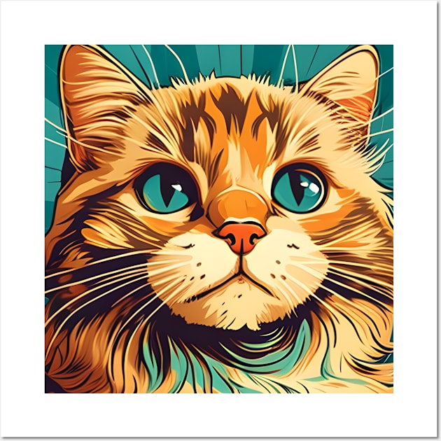 Cute Cat Gift for kitten lovers Colorful Art Kitty Adoption Wall Art by Freeman Thompson Weiner